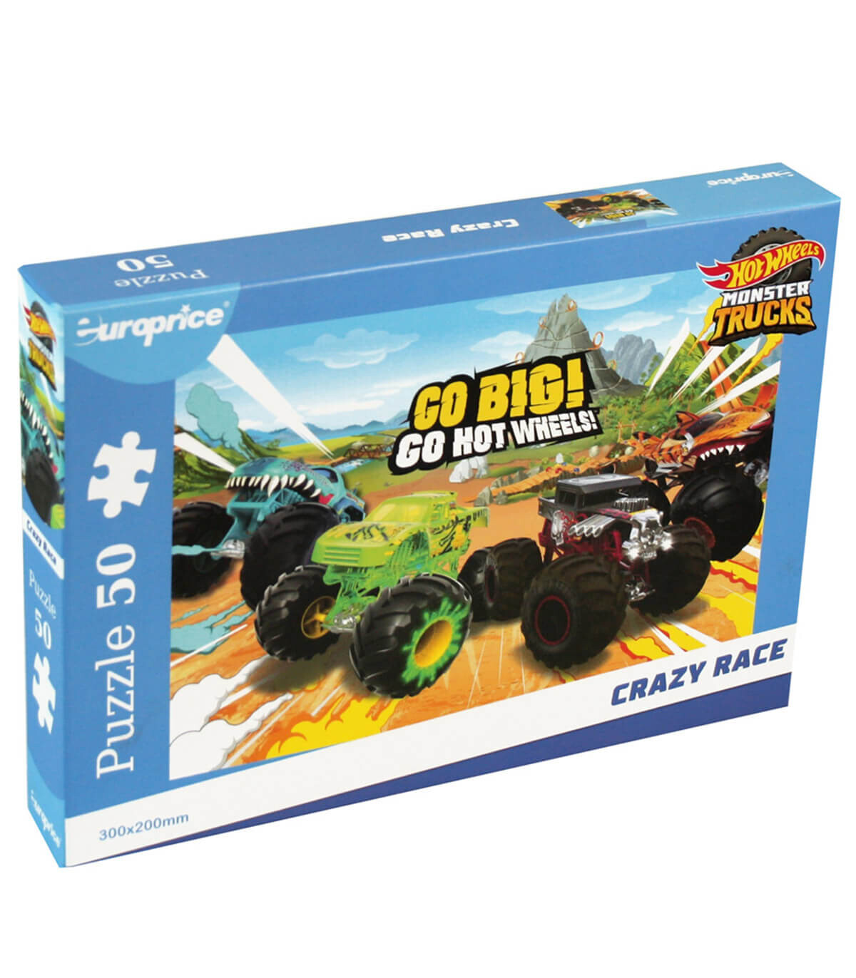 JOC HOT WHEELS MONSTER TRUCKS PUZZLE 50 PIESE - PUZZLE ȘI CUBURI