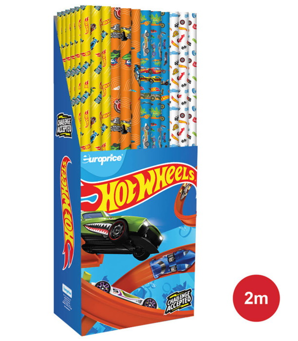 HOT WHEELS WRAPPING PAPER 70 X 200 4 VARIETIES - PACKAGING AND BATTERIES