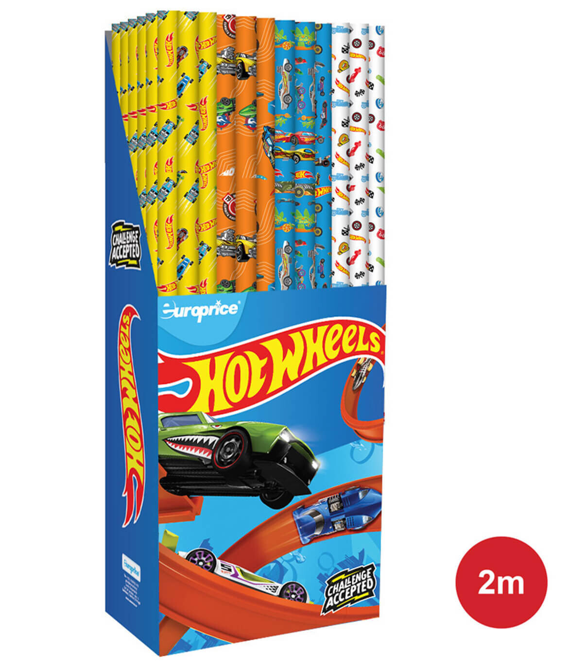 HARTIE DE AMBALAT CADOURI HOT WHEELS 70 X 200 4 VARIETATI - PUNGI CADOU ȘI BATERII