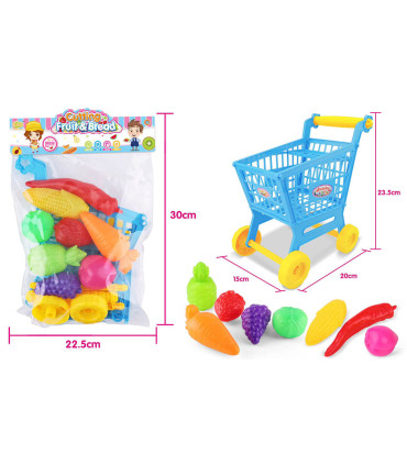 VEGETABLES AND FRUITS STUFFED SHOPPING CART - KITCHENS, SERVICES AND FOOD
