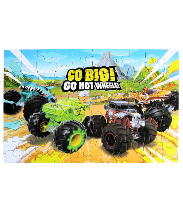 JOC HOT WHEELS MONSTER TRUCKS PUZZLE 50 PIESE - PUZZLE ȘI CUBURI