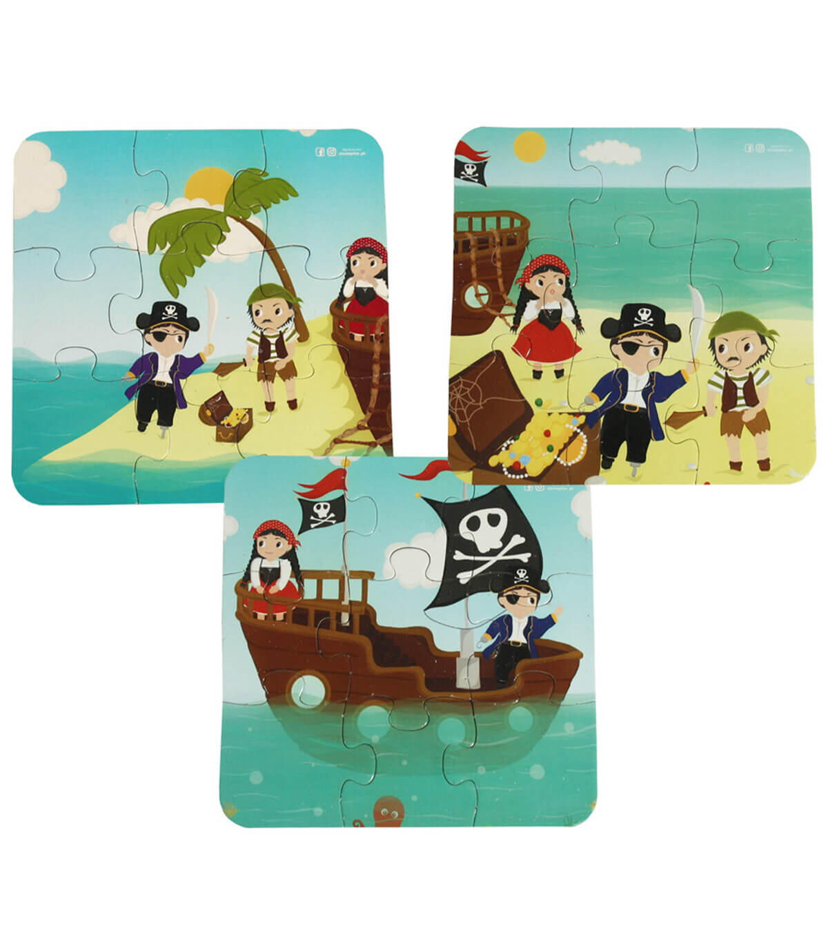 PIRATI PUZZLE 3 IN 1 - PUZZLE ȘI CUBURI