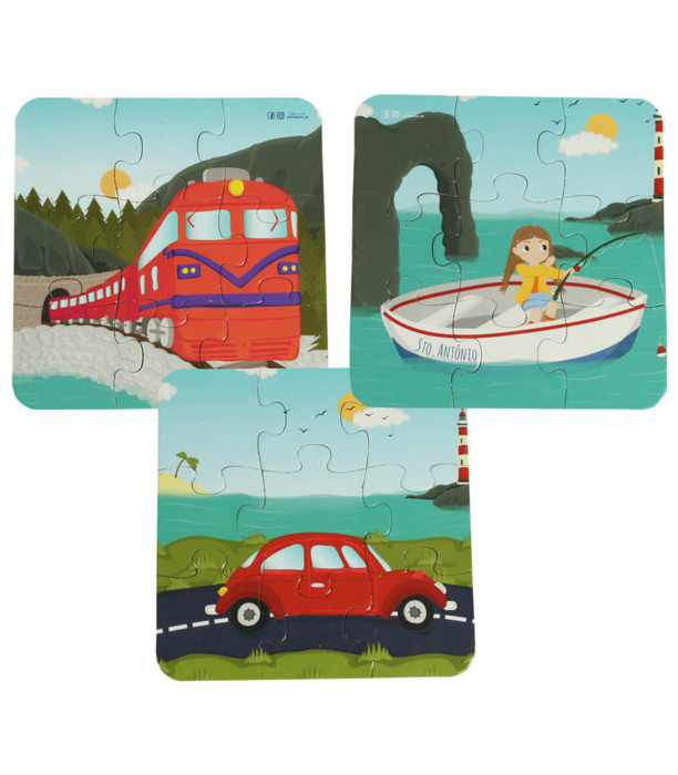 PUZZLE MASINI 3 IN 1 - PUZZLE ȘI CUBURI