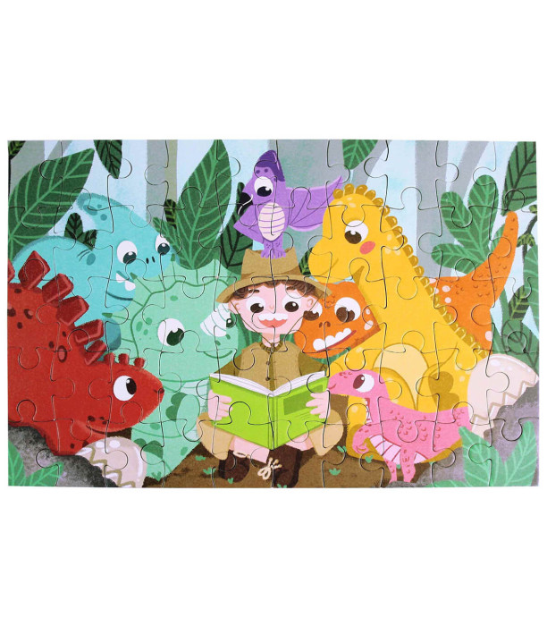 PUZZLE DINOZAURI 50 PIESE - PUZZLE ȘI CUBURI