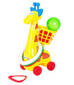 PULL GIRAFFE WITH RINGS AND BASKET