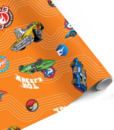 HARTIE DE AMBALAT CADOURI HOT WHEELS 70 X 200 4 VARIETATI - PUNGI CADOU ȘI BATERII