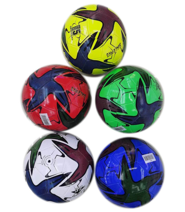MINGE DE FOTBAL COLORATA DIN PIELE ECOLOGICA LUCIOASA - MINGI