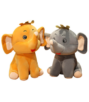 ELEFANT MIC DE PLUS CU COROANA 30 CM 2 CULORI - Medii