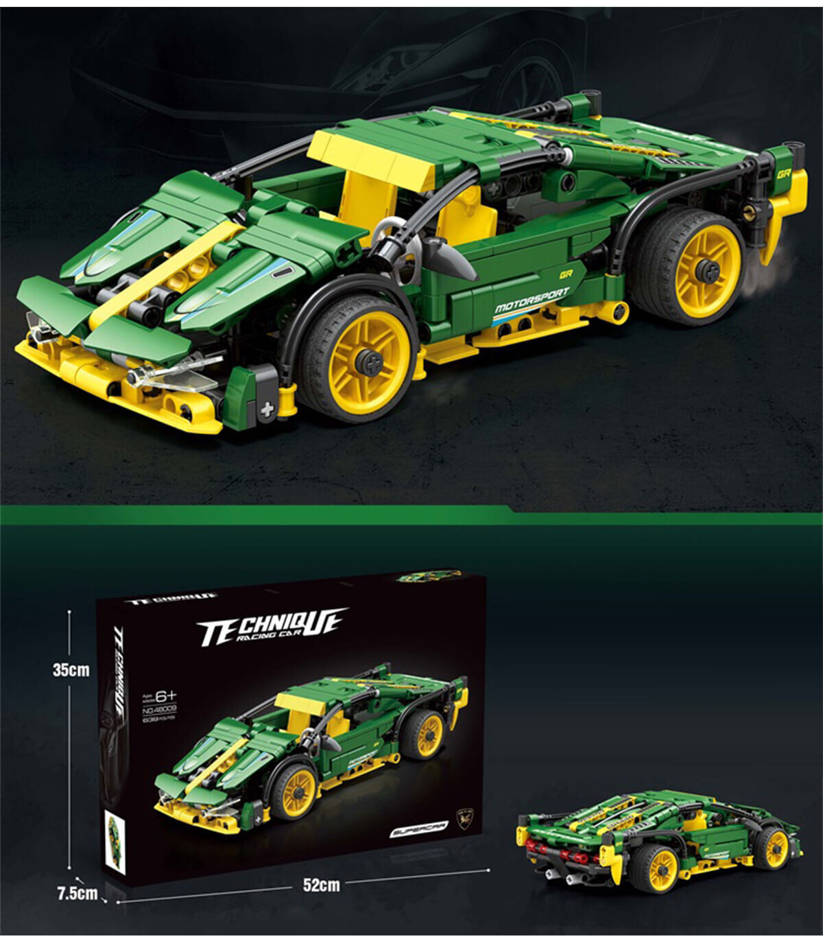 CONSTRUCTOR LAMBORGHINI SPORTS CAR 639 PARTS - BUILDING BLOCKS, SORTERS AND RINGS