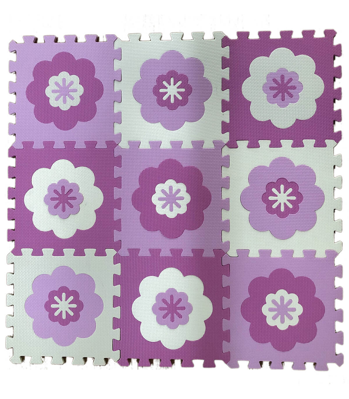 PUZZLE COVOR DIN CAUCIUC CU FLORI 9 PIESE - PUZZLE ȘI CUBURI