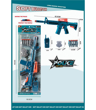 KIT DE CARTĂ POLIȚIE DE CARTON PENTRU COPII - MITRALIERE ȘI PUȘTI