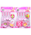 COPII ROZ DOTTED BUCĂTĂRIE SET CU 4 USTENSILE PE CARTON