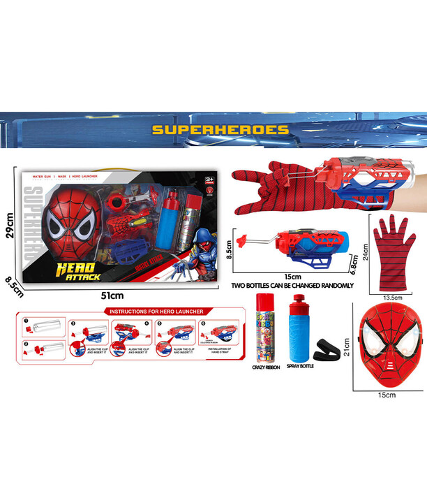 SET SPIDERMAN CU MASCA SI PANZA PENTRU COPII - COSTUME, MĂȘTI ȘI BAGHETE DE PETRECERE