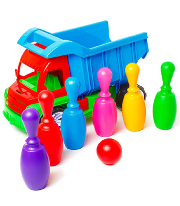 DUMPER COLORAT PENTRU COPII CU PIN MICI 40 CM 3 CULORI - Utilaje agricole, de construcții și echipamente militare