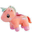 UNICORN DE PELUȘ CU CURCUBEU BRODAT 25 CM 4 CULORI