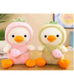 PLUSH DUCK WITH HOOD 23 CM 3 COLORS