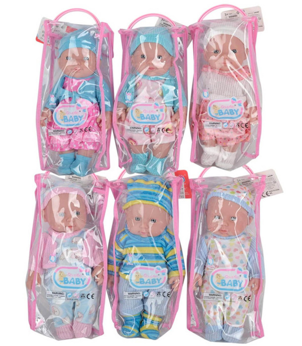RUBBER MUSICAL DOLL BABY 30 CM WITH 6 SOUNDS IN A BAG - BABY