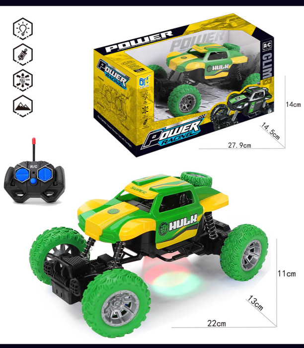 BUGGY PENTRU COPII CU TELECOMANDĂ, 4 DIRECȚII, SUPEREROI VERDE - Control radio cu telecomandă