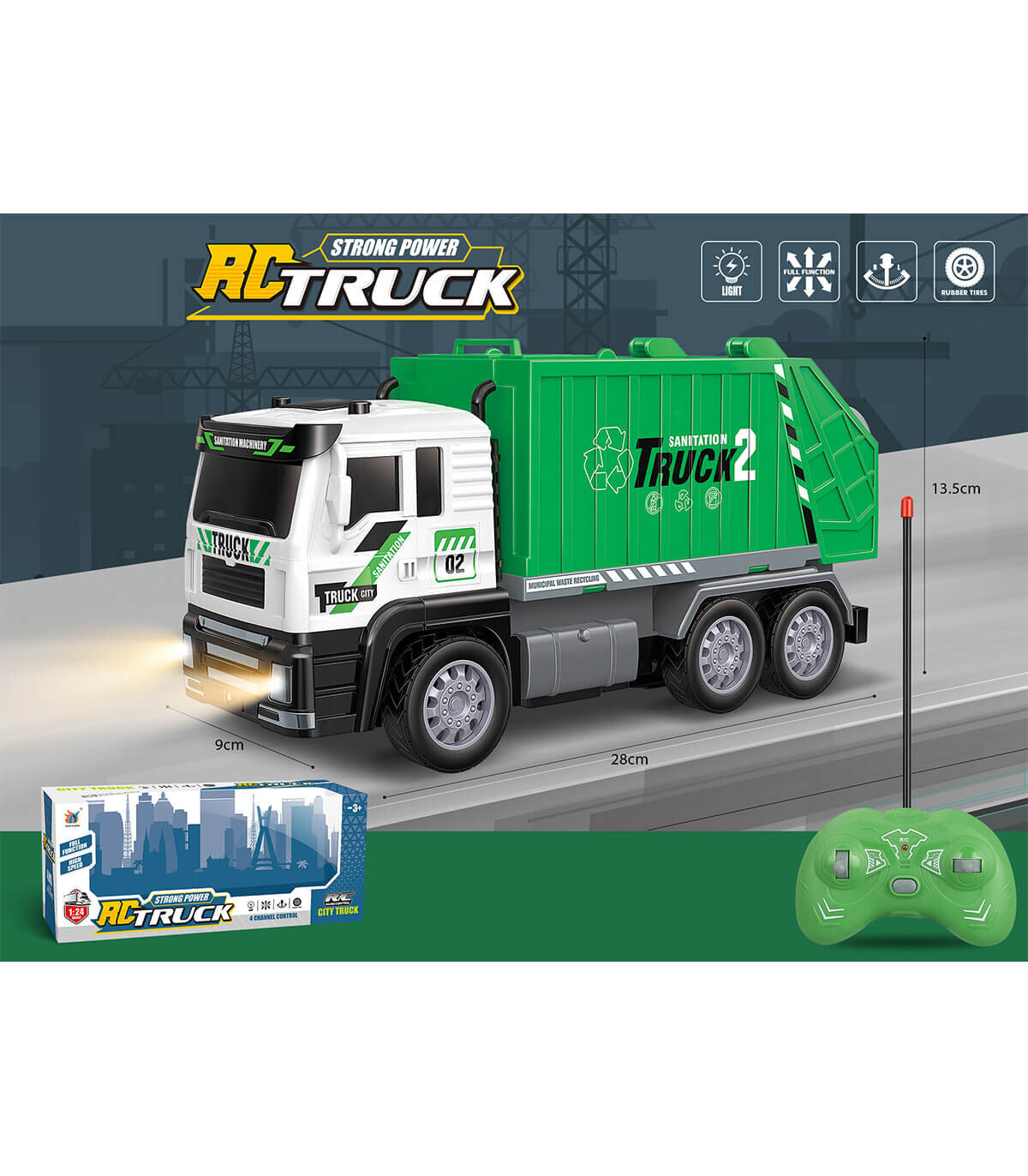 CAMION DE GUNOI PENTRU COPII CU TELECOMANDĂ, 4 DIRECȚII - Control radio cu telecomandă