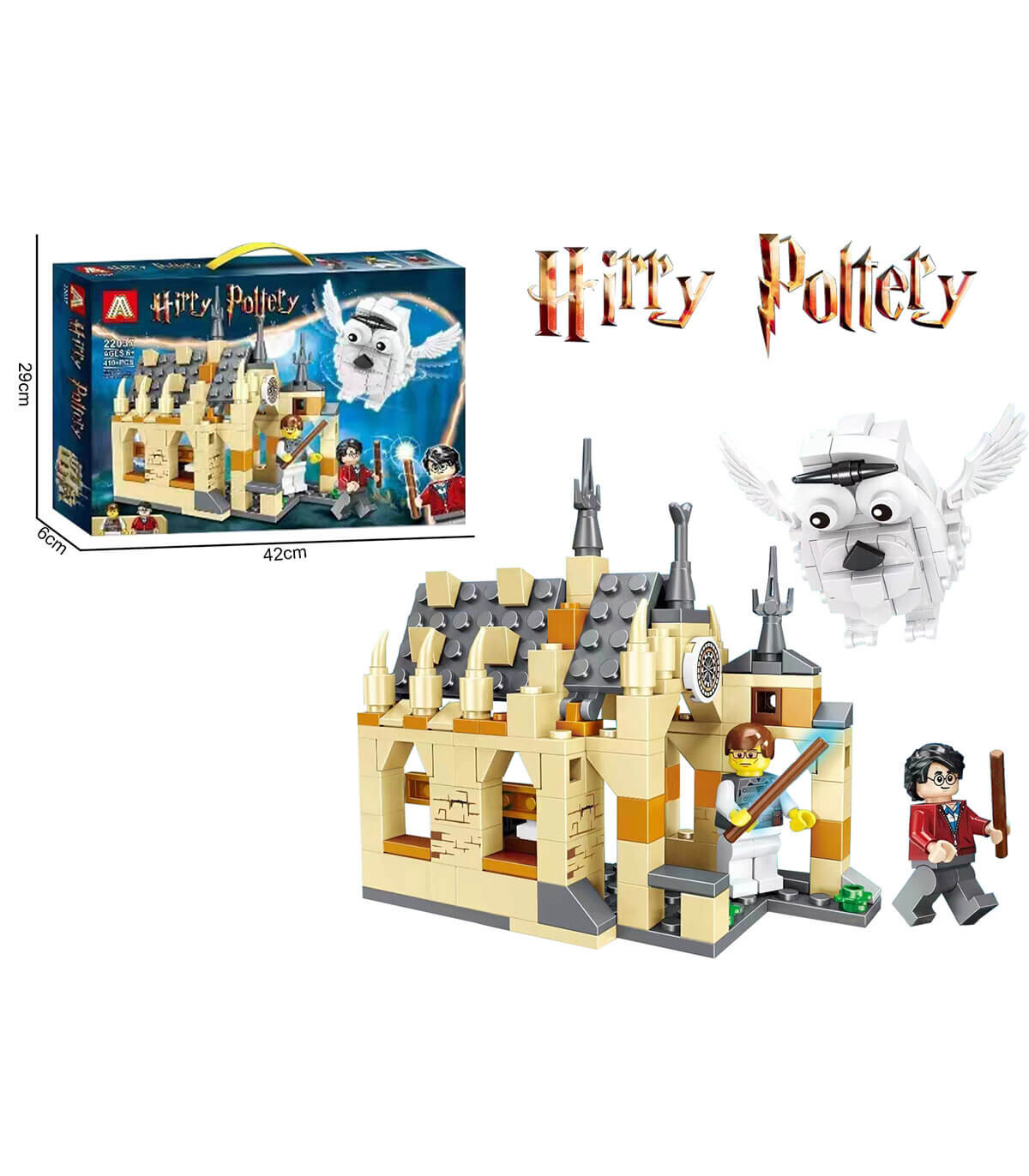 CONSTRUCTIE PENTRU COPII HARRY POTTER 410 PIESE - CUBURI DE CONSTRUIT, ASOCIERE ȘI INELE