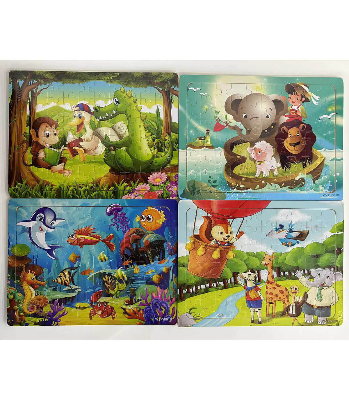 PUZZLE DIN LEMN PENTRU COPII ANIMALE DIFERITE TIPURI - DIN LEMN