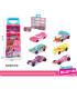 METAL CARS FOR GIRLS 4 PCS. SET WITH HANDLE - METAL