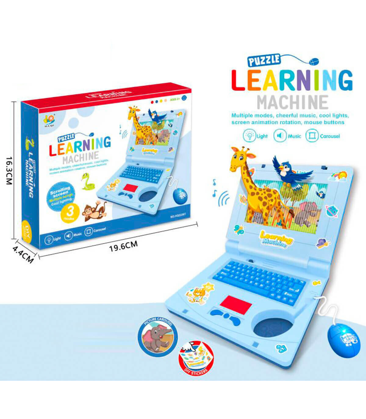 CHILDREN'S LAPTOP WITH SOUND AND LIGHT, BLUE - Phones, tablets and laptops