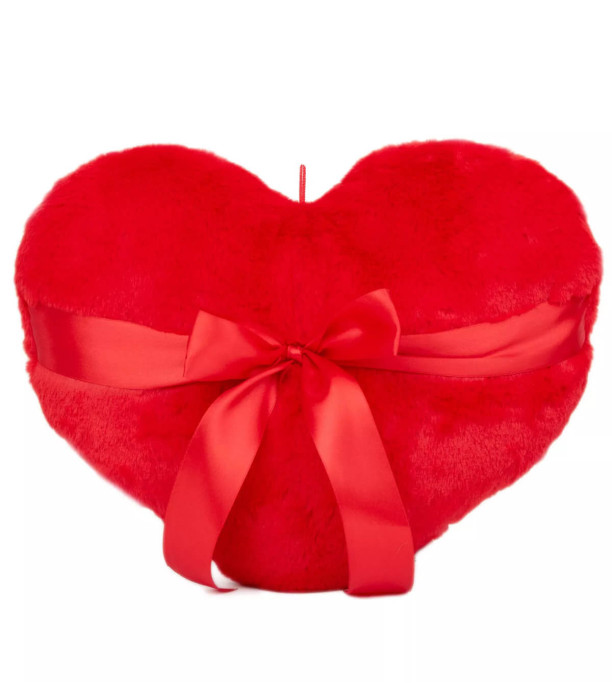 PLUSH HEART WITH RED RIBBON 36 CM - VALENTINE'S DAY AND CHRISTMAS