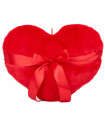 PLUSH HEART WITH RED RIBBON 36 CM