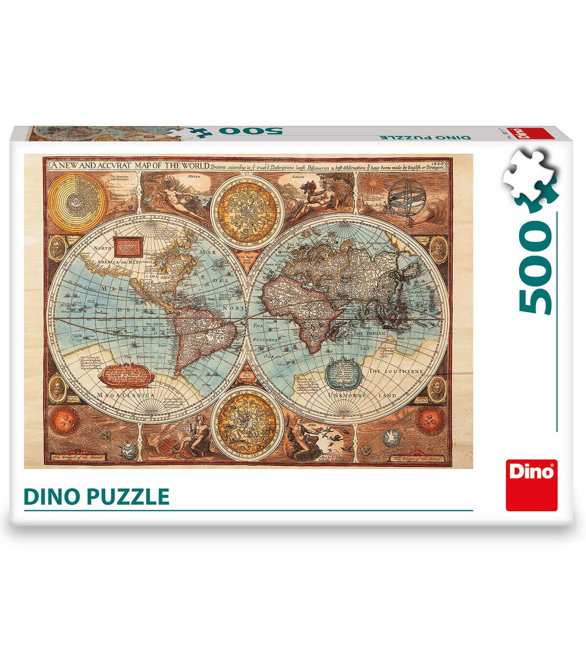 PUZZLE HARTĂ ISTORICĂ A LUMII 500 PIESE - PUZZLE ȘI CUBURI