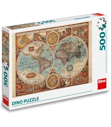PUZZLE HARTĂ ISTORICĂ A LUMII 500 PIESE - PUZZLE ȘI CUBURI
