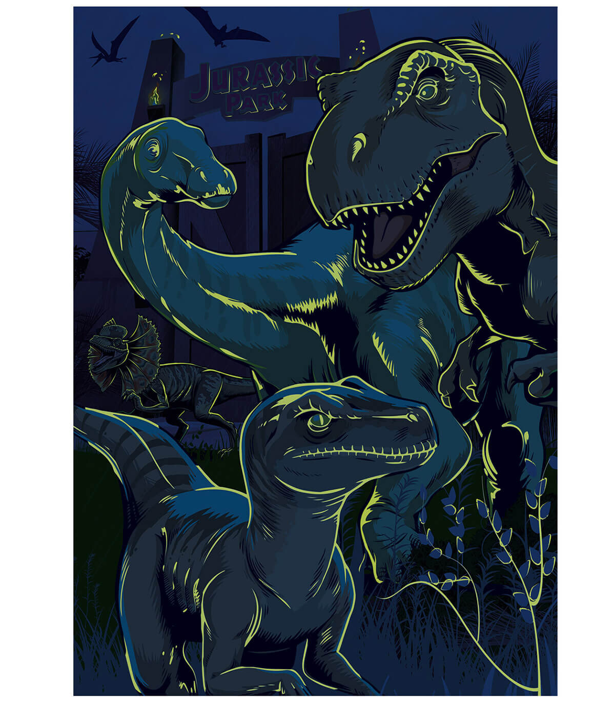 PUZZLE PENTRU COPII JURASSIC WORLD 100 XL PIESE NEON - PUZZLE ȘI CUBURI