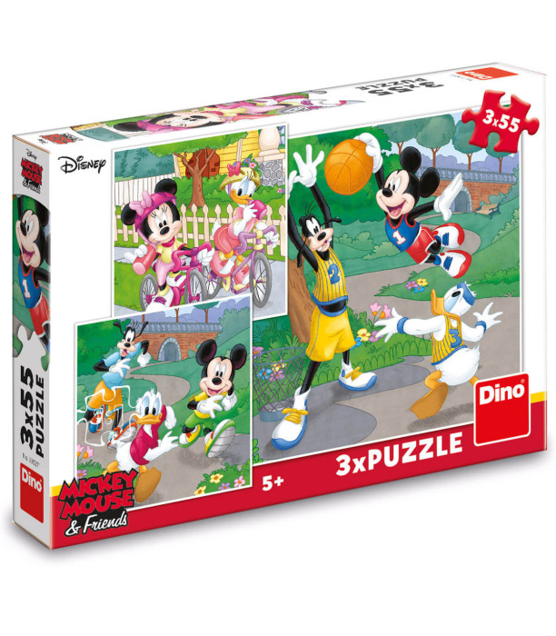 PUZZLE PENTRU COPII MICKEY & MINNIE 3X55 PIESE - PUZZLE ȘI CUBURI