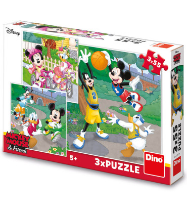 CHILDREN'S PUZZLE MICKEY & MINNIE 3X55 PIECES - PUZZLES AND CUBES
