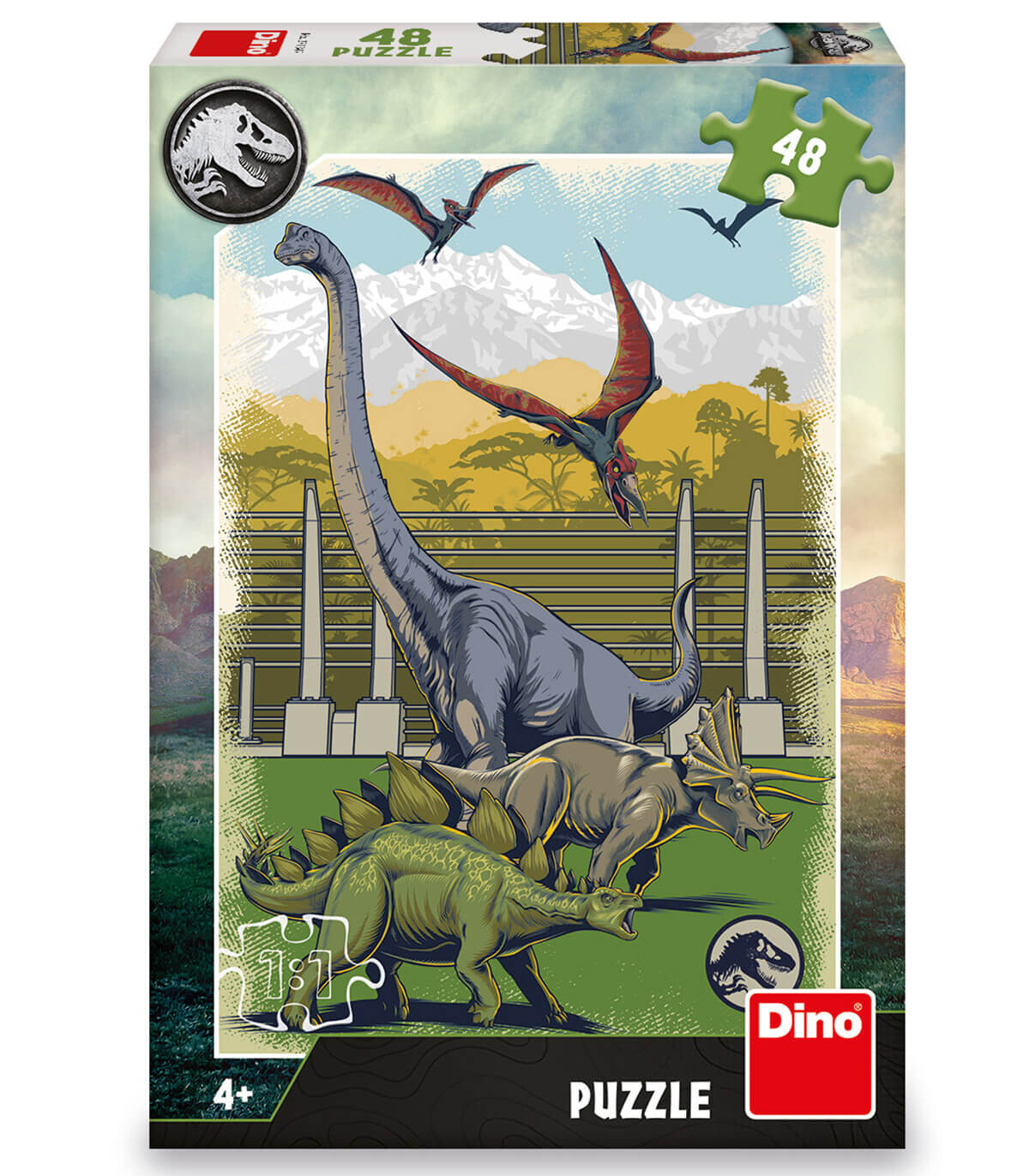 PUZZLE PENTRU COPII JURASSIC WORLD 48 PIESE - PUZZLE ȘI CUBURI