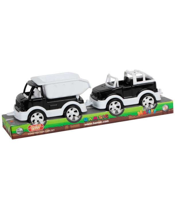 SET DE JUCĂRII CU JEEP ȘI CAMION CU REMORCĂ - Mașini și jeepuri