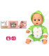 DOLL BABY WITH 4 SOUNDS AND GREEN OVERALL 27 CM IN BAG - BABY