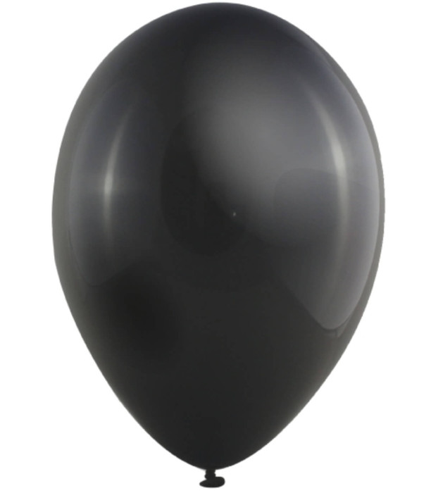 BALLOONS 50 PCS. 10\\" - 25 CM 122 METALLIC BLACK - Metallic