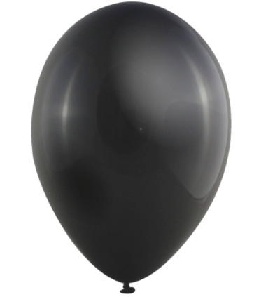 BALLOONS 50 PCS. 10\\" - 25 CM 122 METALLIC BLACK - Metallic