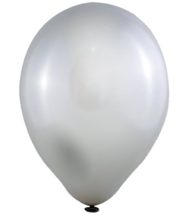 BALLOONS 100 PCS. 12\\" - 30 CM 302 METALLIC SILVER - Metallic