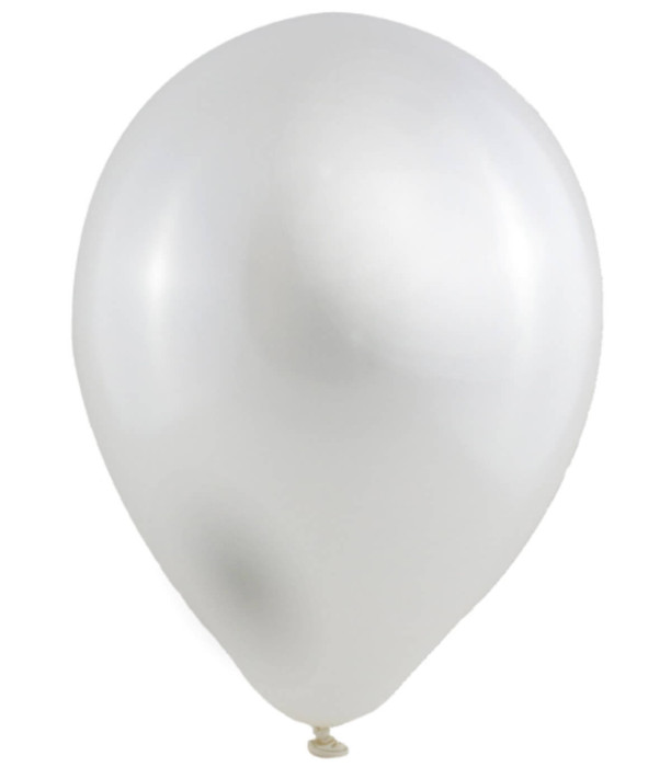 BALLOONS 100 PCS. 12\\" - 30 CM 303 METALLIC WHITE - Metallic