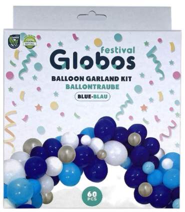 ARCH SET WITH 60 BALLOONS BLUE/BLUE 60 - ARCHES AND SETS