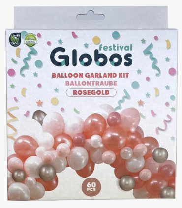 SET FOR ARCH OF 60 BALLOONS ROSE GOLD/ROSEGOLD 60 - ARCHES AND SETS