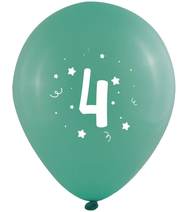 BALOANE 10 BUC. 12\\" - 30 CM CU IMPRIMARE - CIFRA 4 - BALONI CU PRINT