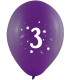 BALLOONS 10 PCS. 12\\" - 30 CM WITH PRINT - NUMBER 3 - BALLOONS WITH PRINT
