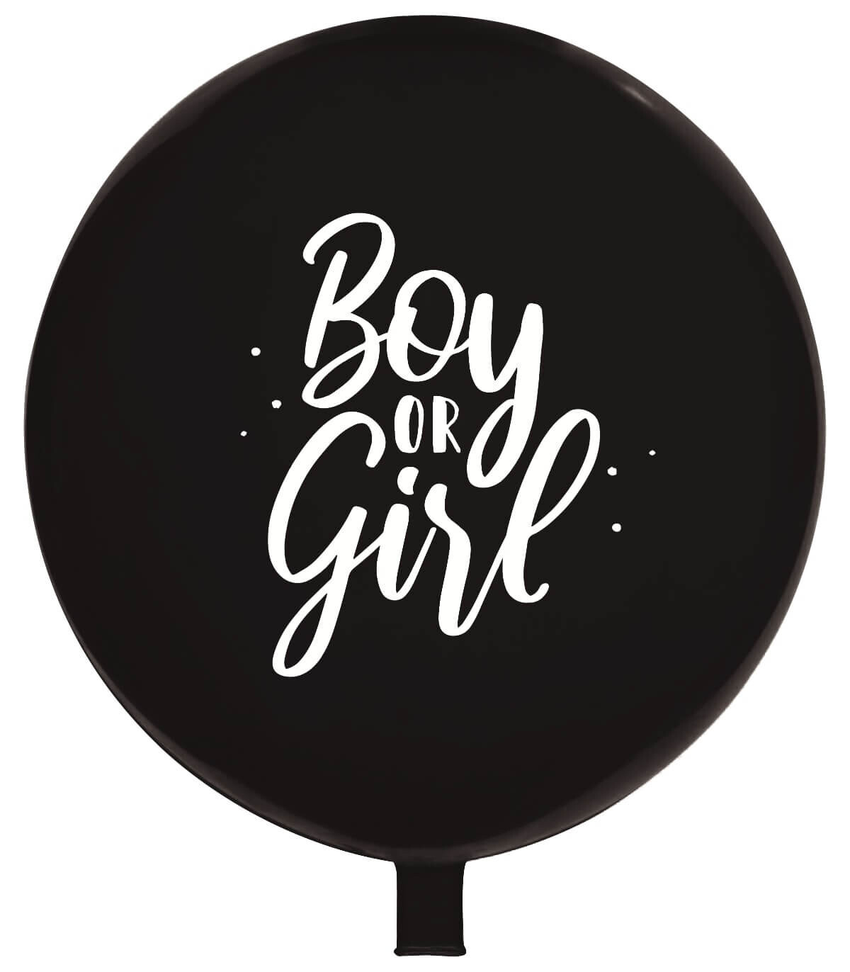 BALON GIGANT 60 CM NEGRU BOY OR GIRL - BALONI CU PRINT