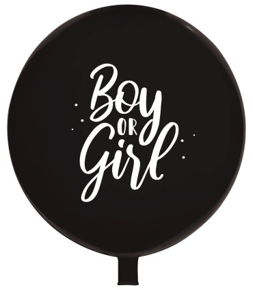 BALON GIGANT 60 CM NEGRU BOY OR GIRL - BALONI CU PRINT