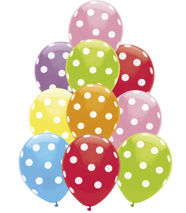 BALOANE 10 BUC. 12\\" - 30 CM PRINT PUNCTE MARI - BALONI CU PRINT
