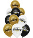 BALOANE 10 BUC. 12\\" - 30 CM METALIC PRINT HAPPY BIRTHDAY - BALONI CU PRINT