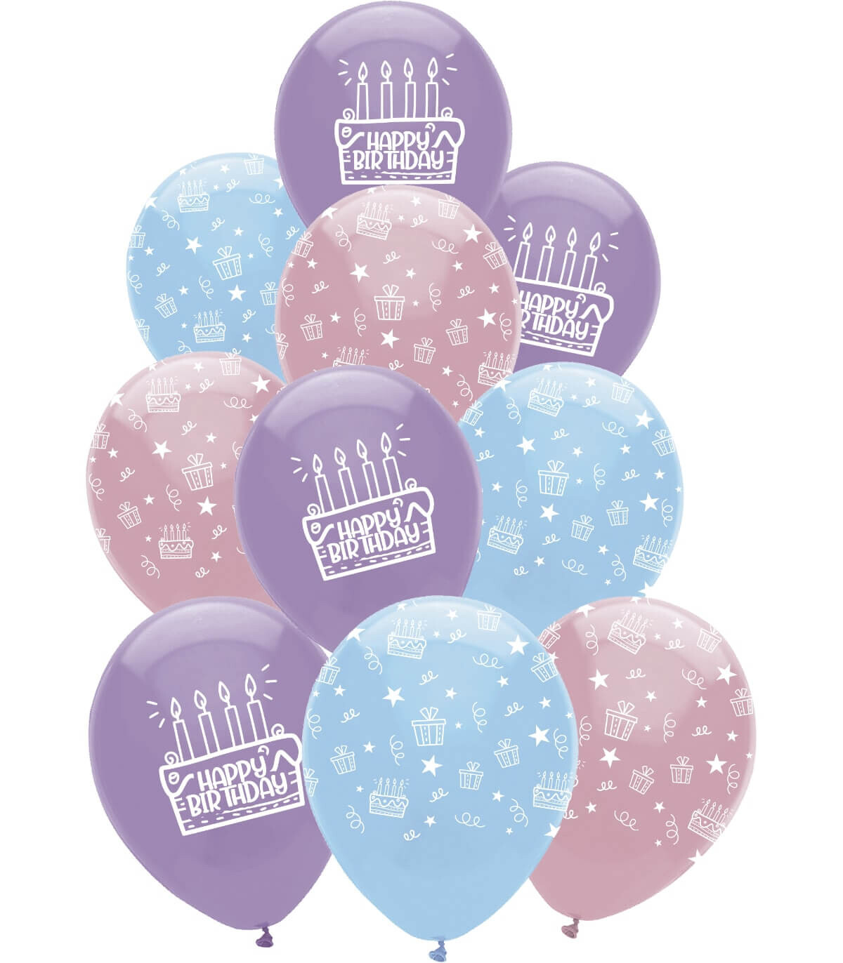 BALOANE 10 BUC. 12\\" - 30 CM PRINT TORT HAPPY BIRTHDAY - BALONI CU PRINT